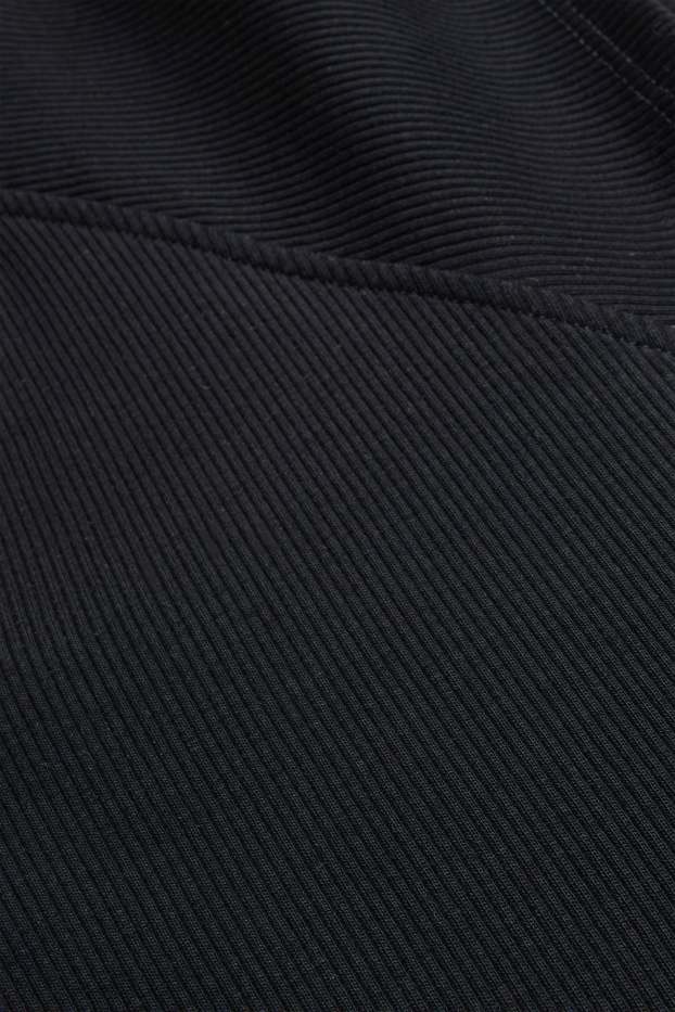 Femmes - Robe bodycon - finition côtelée - noir