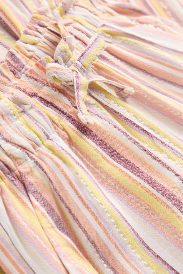 Children Girls - Trousers - striped - orange / yellow