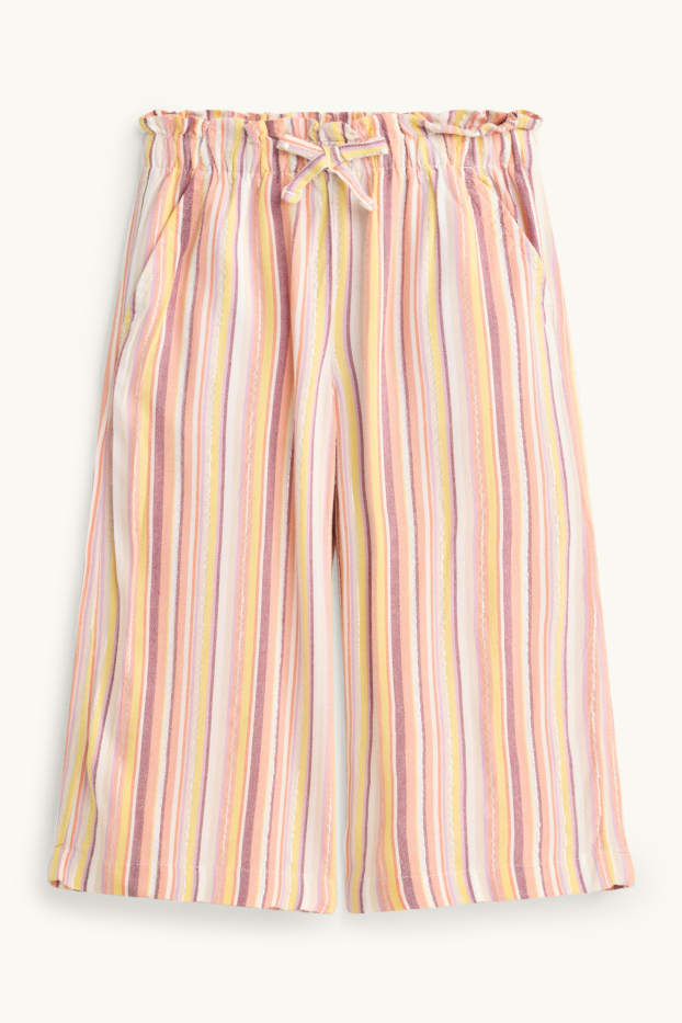 Children Girls - Trousers - striped - orange / yellow