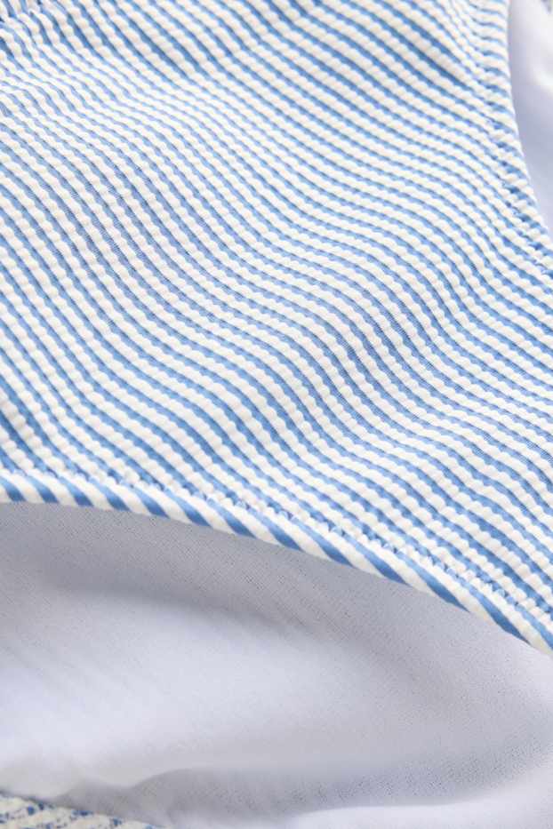 Femei - Chiloți bikini - talie medie - LYCRA® XTRA LIFE™ - cu dungi - albastru