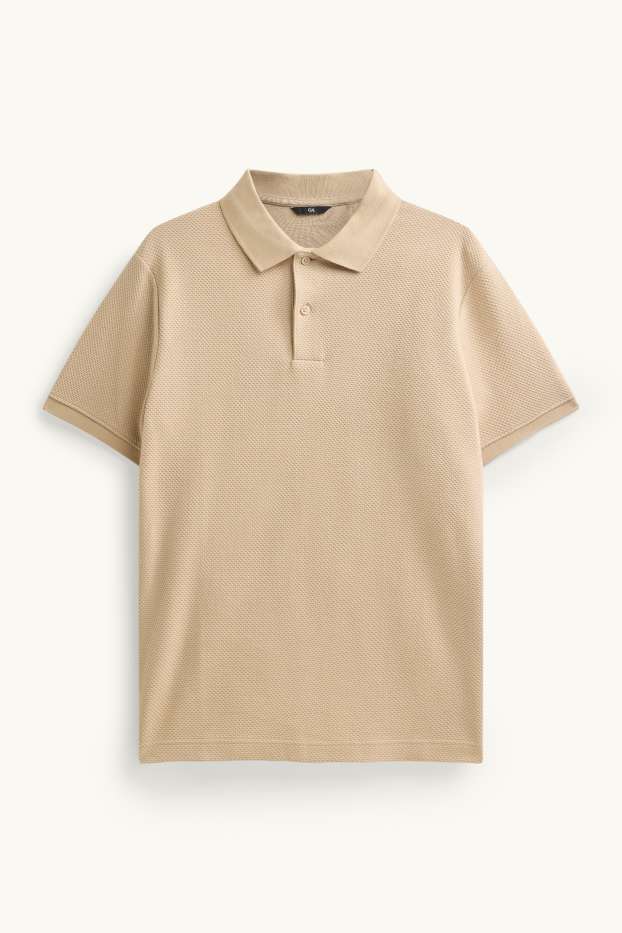 Herren - Poloshirt - Regular Fit - strukturiert - beige