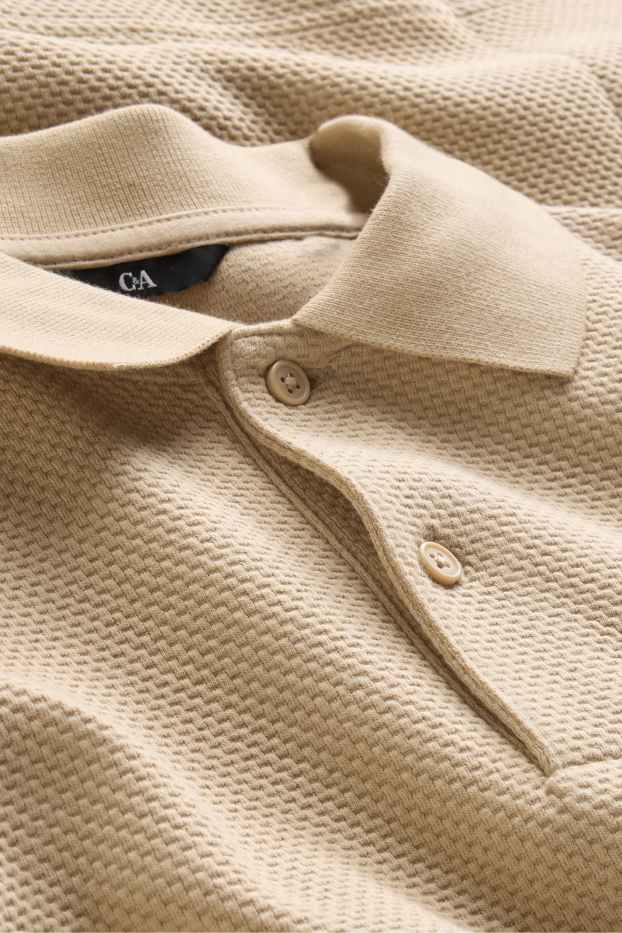 Herren - Poloshirt - Regular Fit - strukturiert - beige