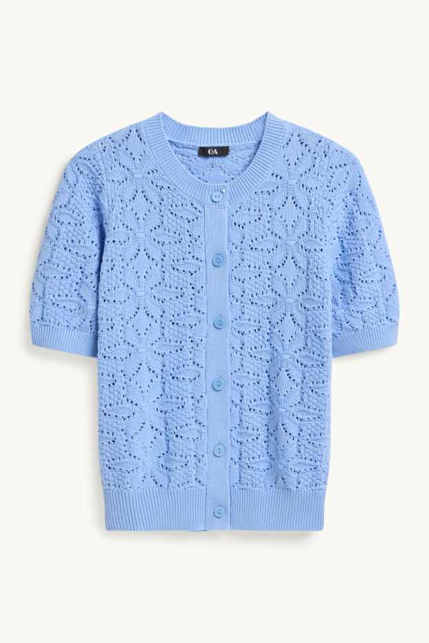 Damen - Strickjacke - strukturiert - blau