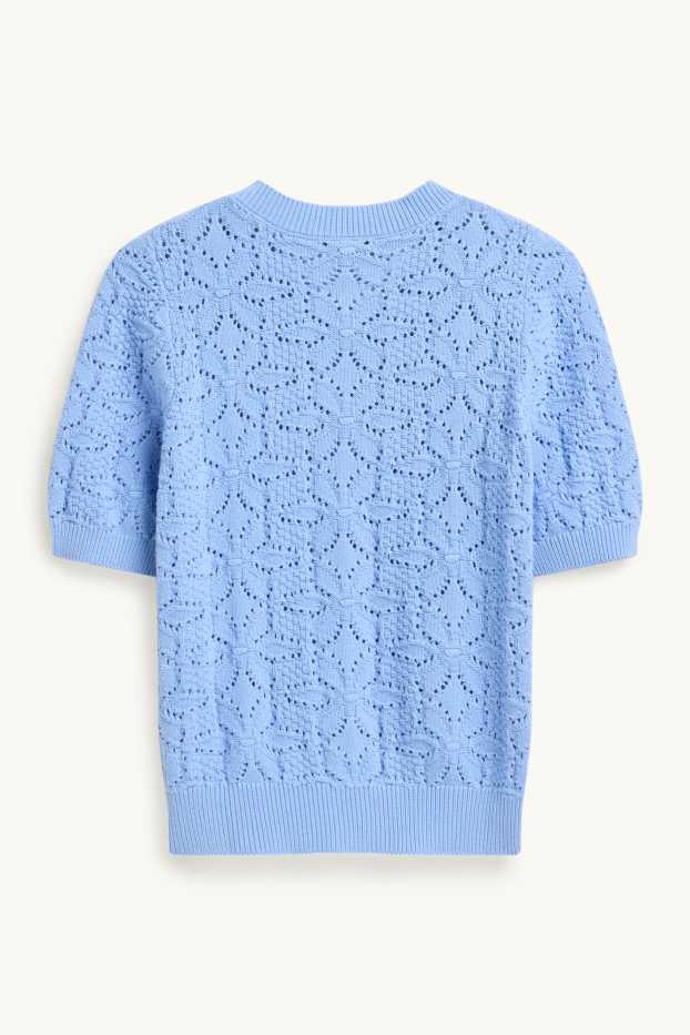 Damen - Strickjacke - strukturiert - blau