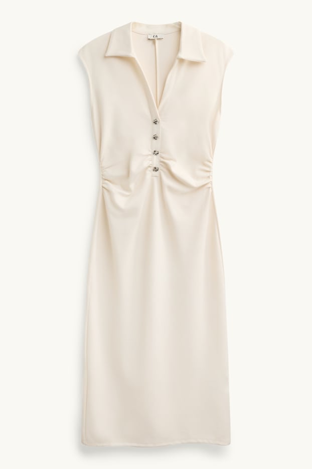 Damen - Bodycon-Kleid - strukturiert - cremefarben