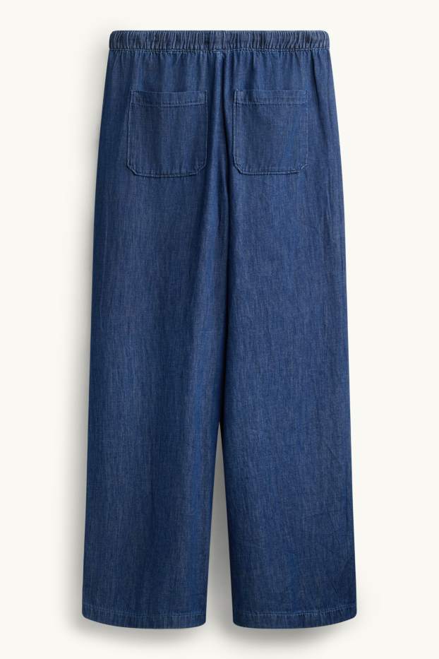 Donna - Jeans a gamba larga - vita alta - jeans blu scuro