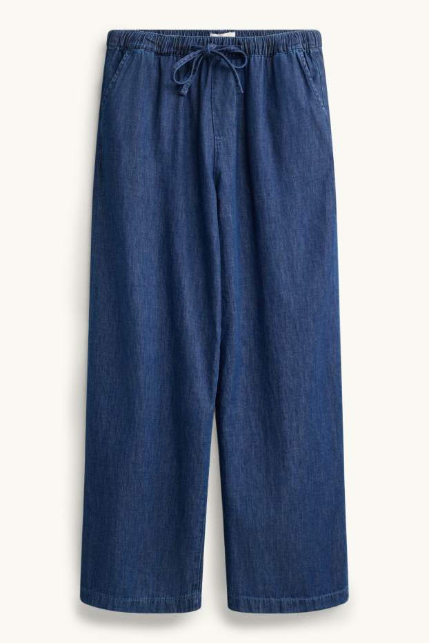 Donna - Jeans a gamba larga - vita alta - jeans blu scuro