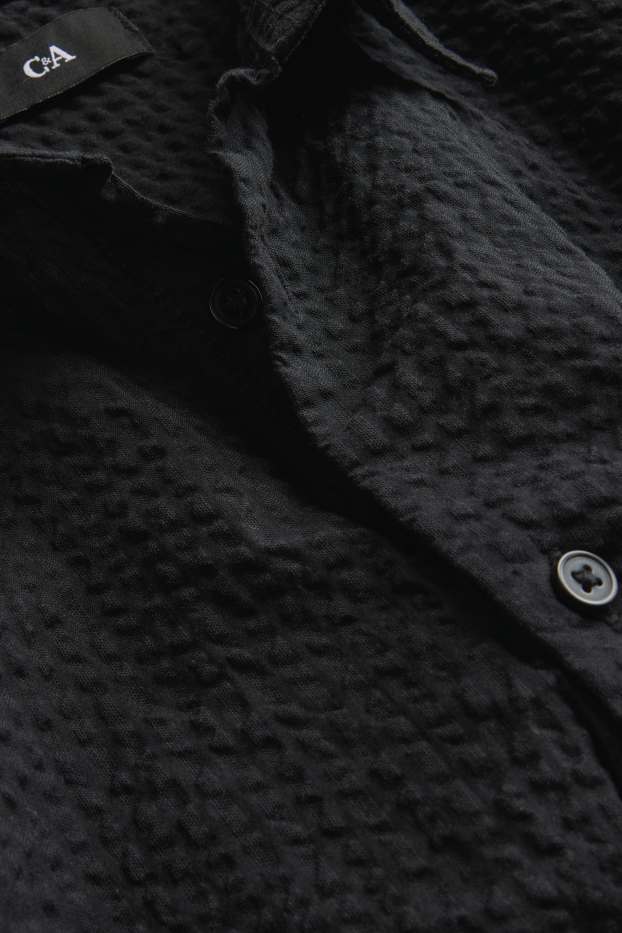 Uomo - Camicia - regular fit - collo all'italiana - nero