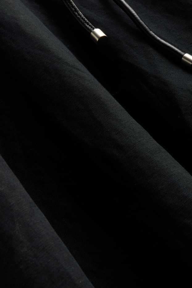 Women - V-neck A-line dress - black