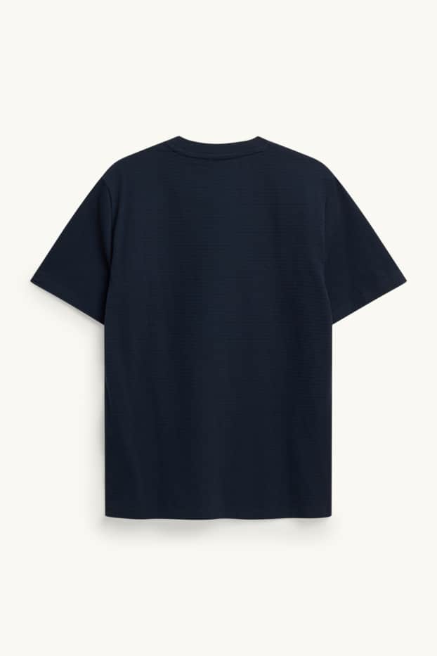 Herren - T-Shirt - Regular Fit - gerippt - blau