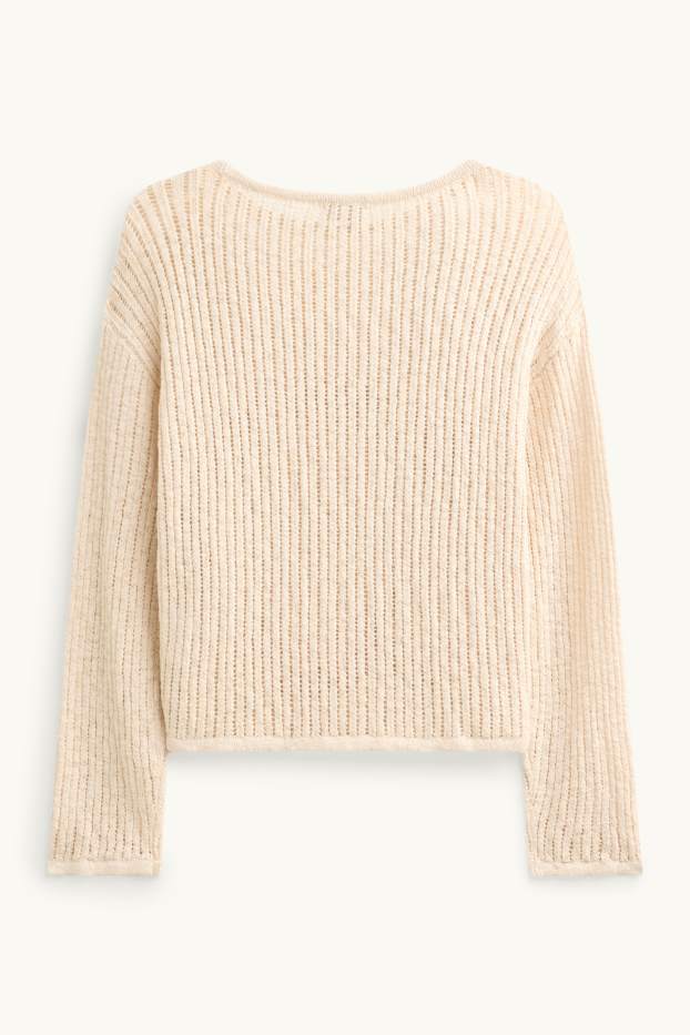 Femmes - Pull - finition texturée - crème
