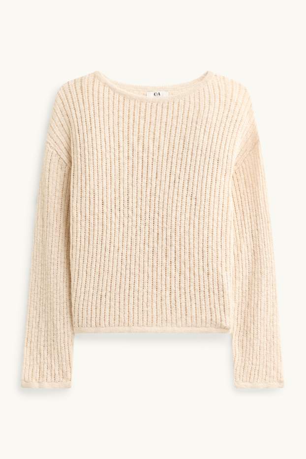 Femmes - Pull - finition texturée - crème