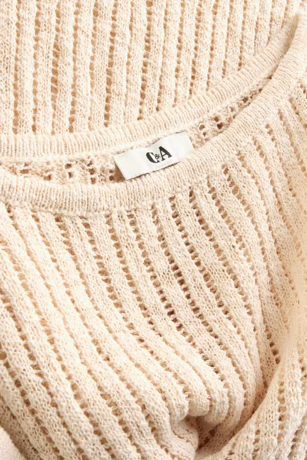 Femmes - Pull - finition texturée - crème