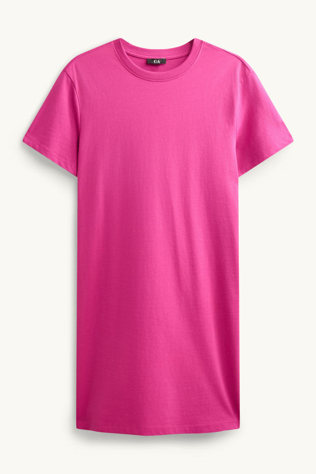 Dames - T-shirt-jurk - straight fit - roze