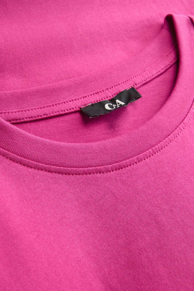 Dames - T-shirt-jurk - straight fit - roze