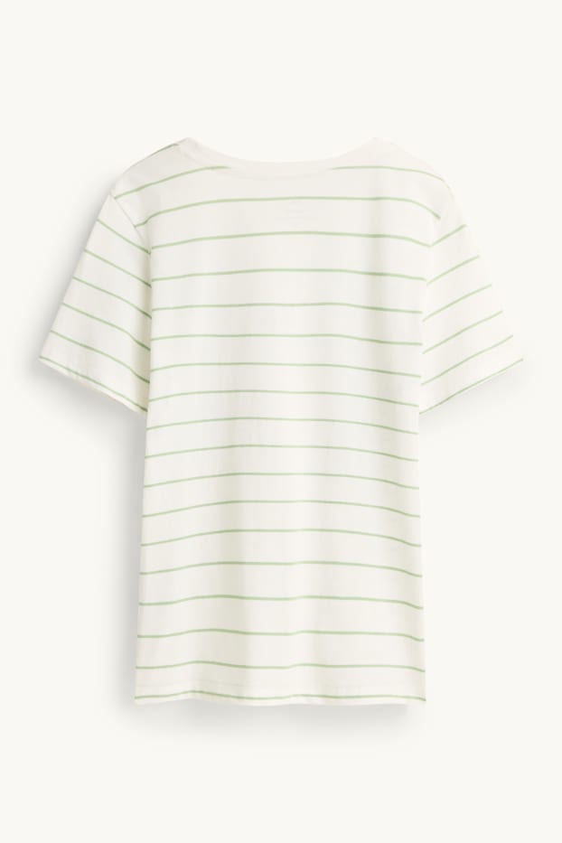 Donna - T-shirt - regular fit - a righe - bianco