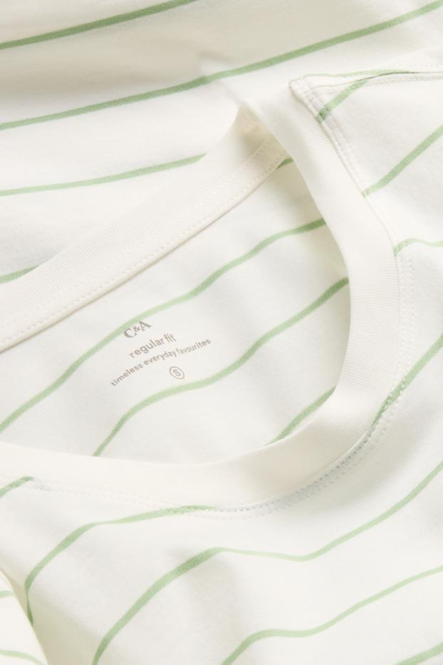 Donna - T-shirt - regular fit - a righe - bianco