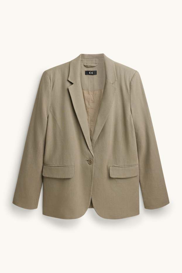 Dona - Blazer amb component de lli - relaxed fit - caqui