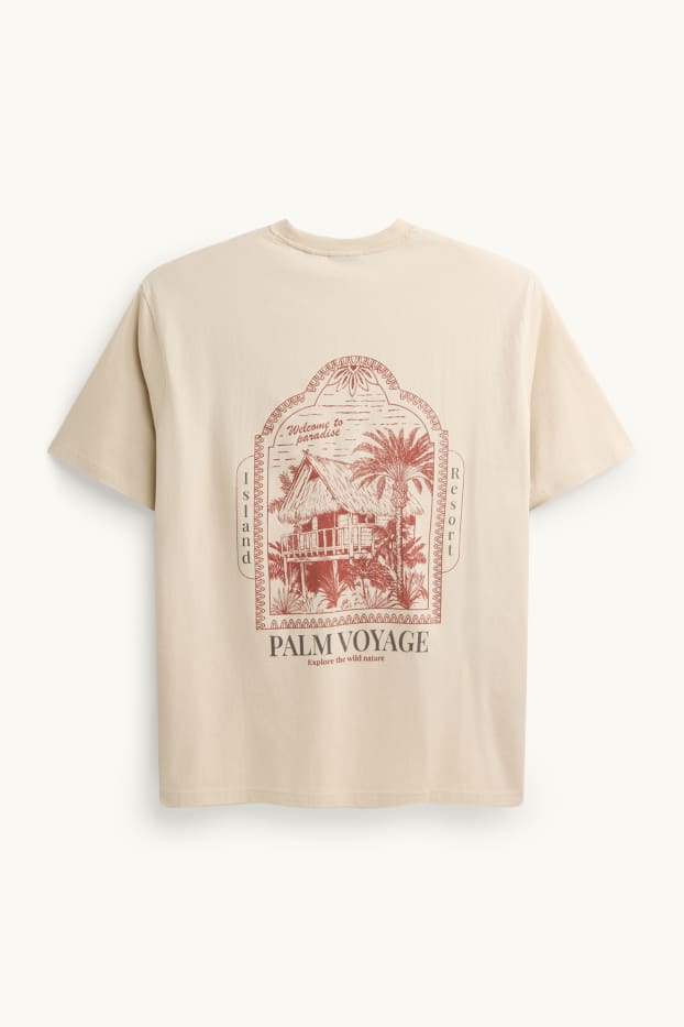 Herren - T-Shirt - Relaxed Fit - beige