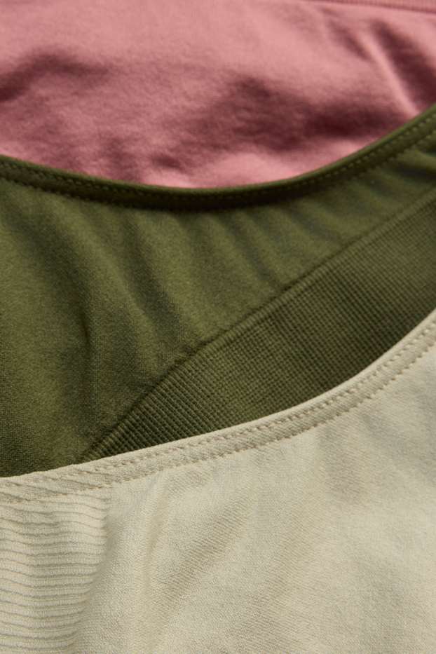 Femmes - Lot de 3 - strings - sans coutures - vert