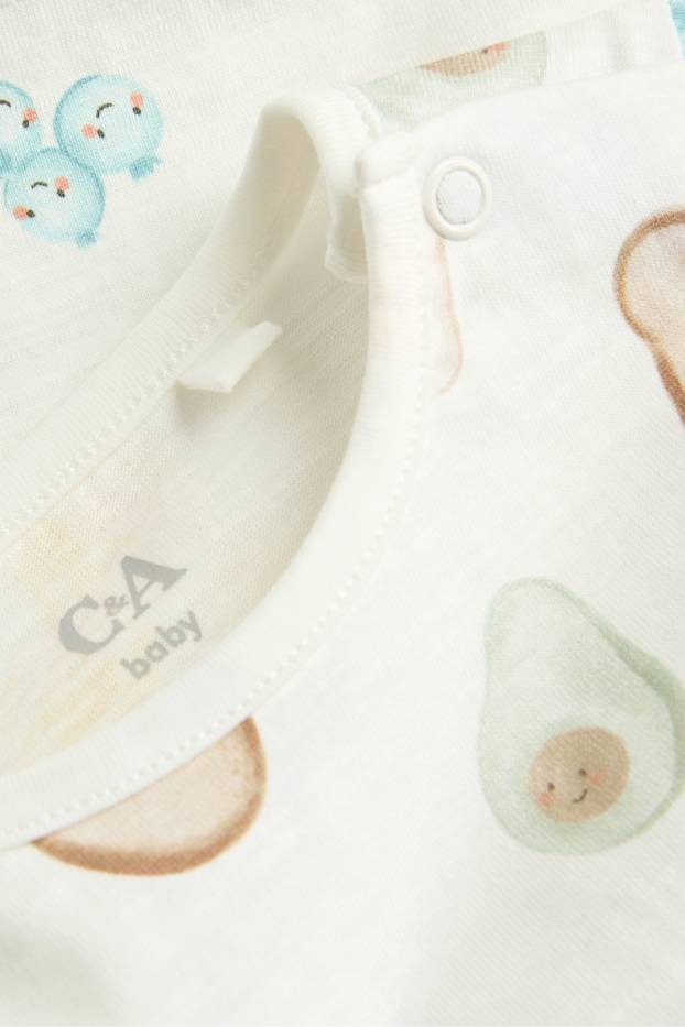 Unisex - Frühstück - Baby-Kurzarmshirt - weiss