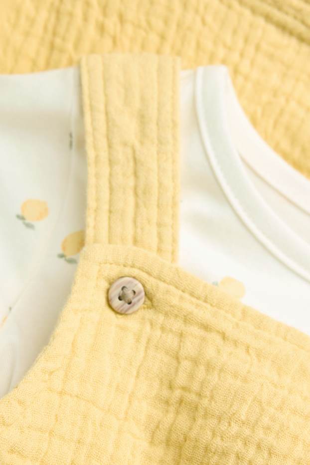 Bebés niñas - Limones - conjunto para recién nacido - 2 prendas - amarillo
