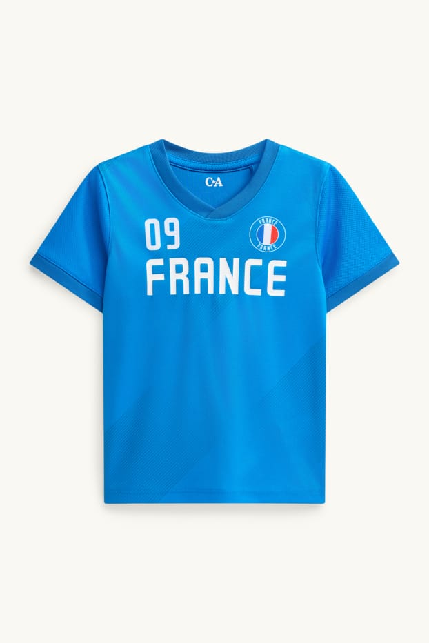 Kinder Jungen - Frankreich - Kurzarmshirt - blau