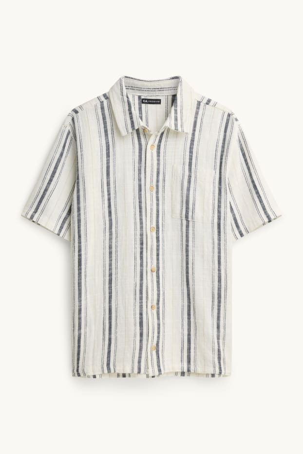 Children Boys - Shirt - striped - textured - cremewhite