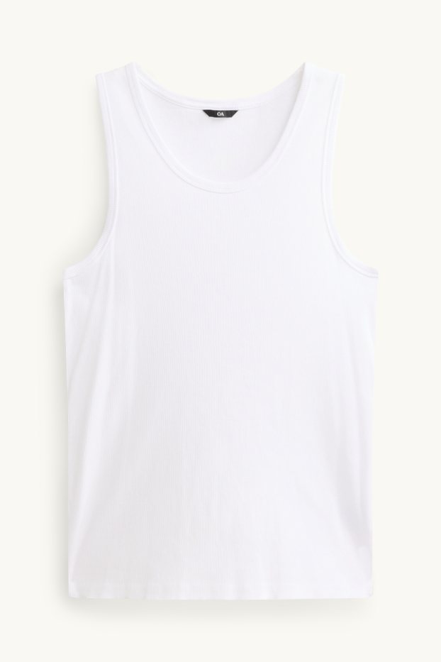 Herren - Tank Top - gerippt - weiss