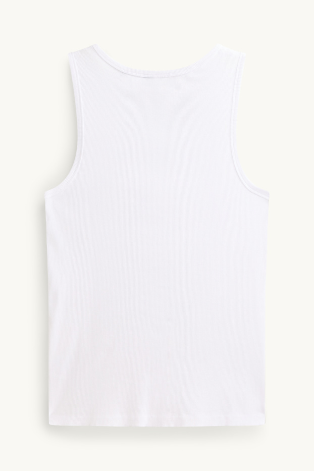 Herren - Tank Top - gerippt - weiss