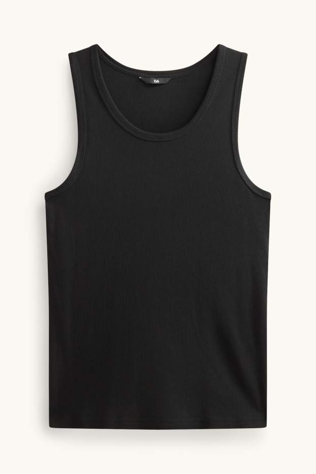 Herren - Tank Top - gerippt - schwarz