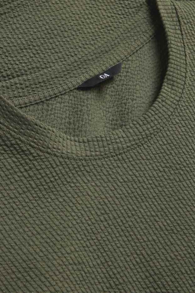 Heren - T-shirt - regular fit - met structuur - groen