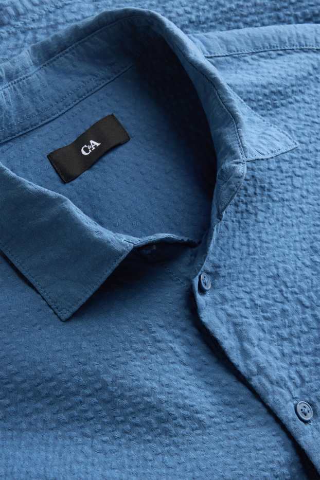 Bărbați - Cămașă - regular fit - guler Kent - albastru