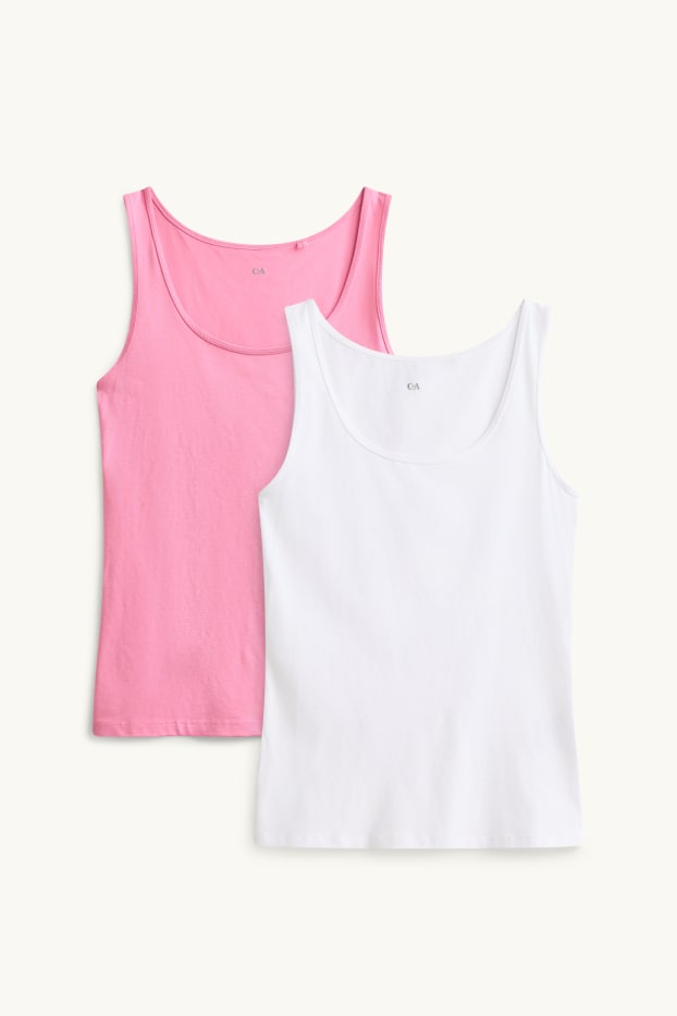 Femmes - Lot de 2 - haut  - blanc / rose