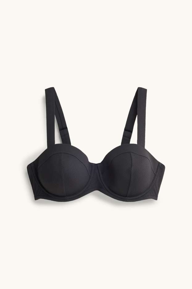 Dona - Top de biquini - de balcó - enconxat - LYCRA® - estructurat - negre