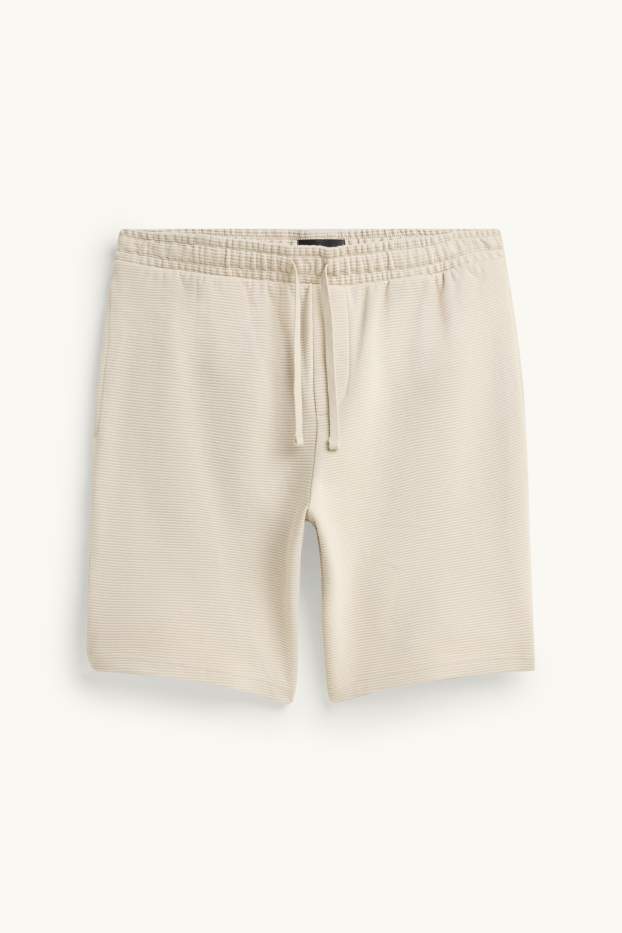 Men - Shorts - ribbed - beige