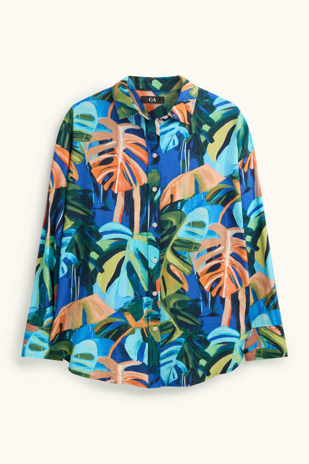 Donna - Blusa - fantasia - arancione / blu