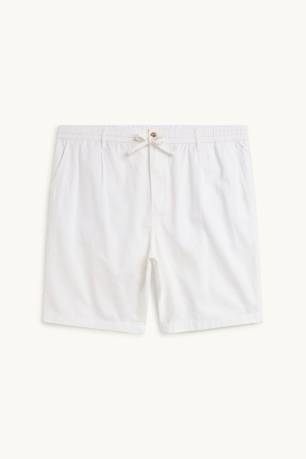 Home - Pantalons curts - mescla de lli - blanc