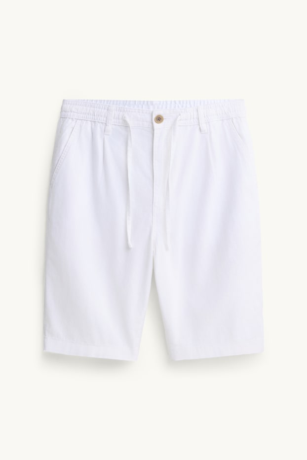 Heren - Short - linnenmix - wit