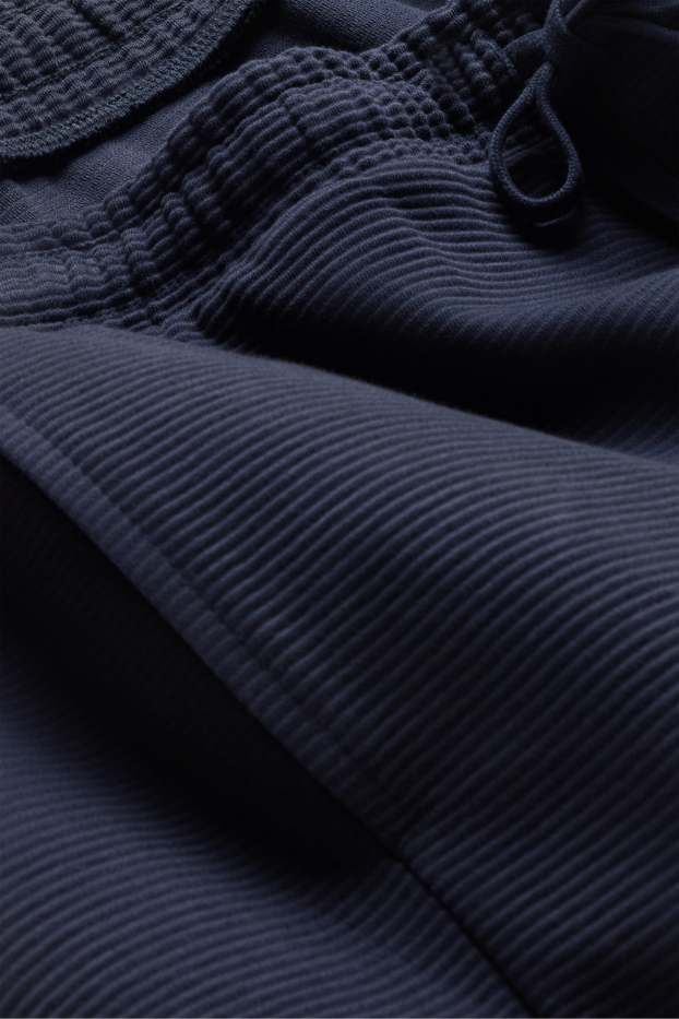 Hommes - Short - finition côtelée - bleu foncé