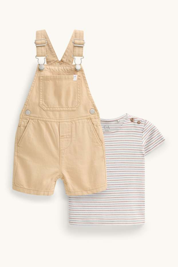 Baby Jungen - Baby-Outfit - 2 teilig - apricot