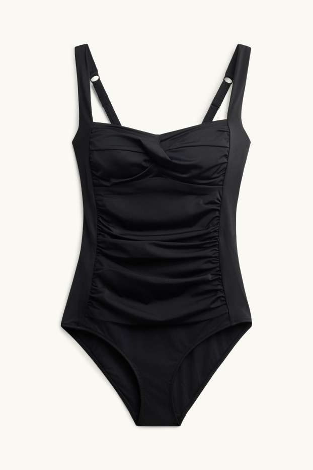 Femmes - Maillot de bain orné de fronces - ampliforme - LYCRA® XTRA LIFE™ - noir