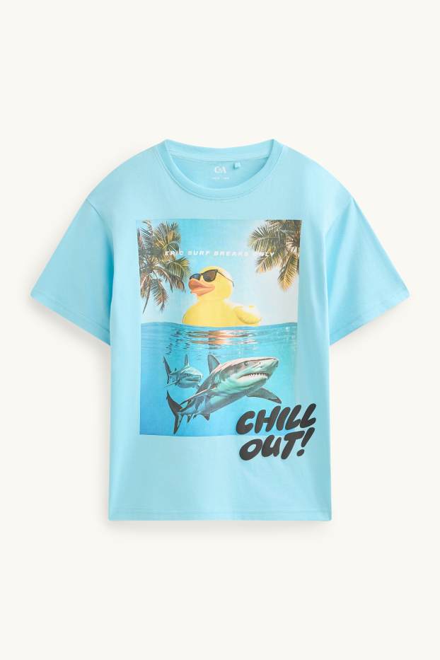 Enfants garçons - Vacances - T-shirt - bleu clair