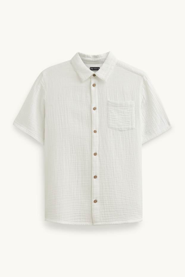 Niños - Camisa de muselina - blanco