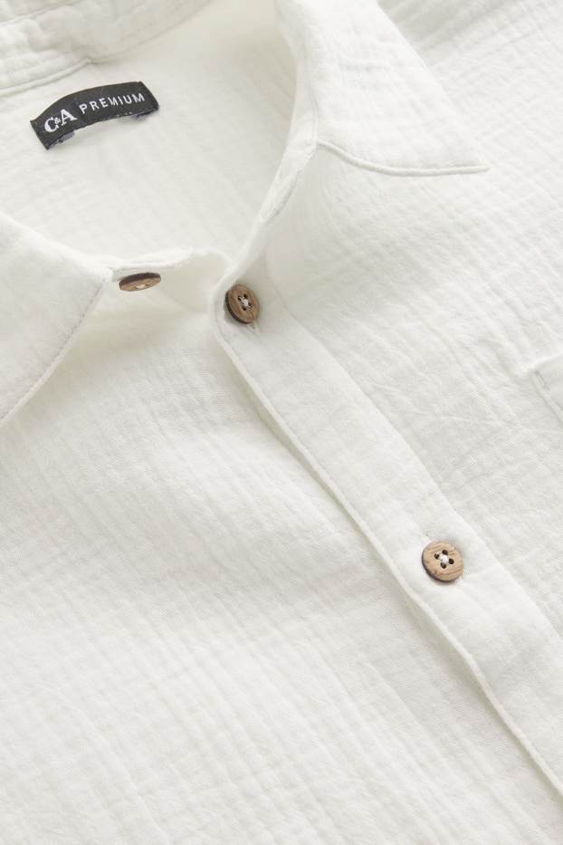 Niños - Camisa de muselina - blanco