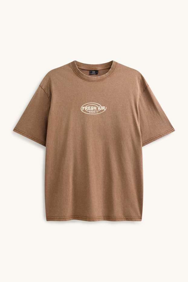 Men - T-shirt - relaxed fit - brown