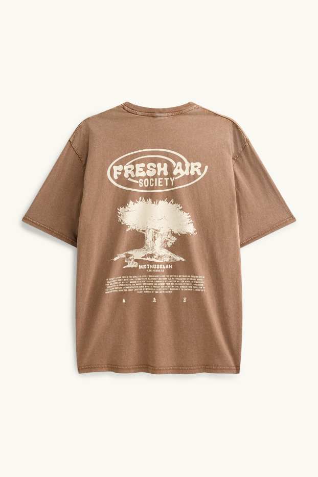Men - T-shirt - relaxed fit - brown