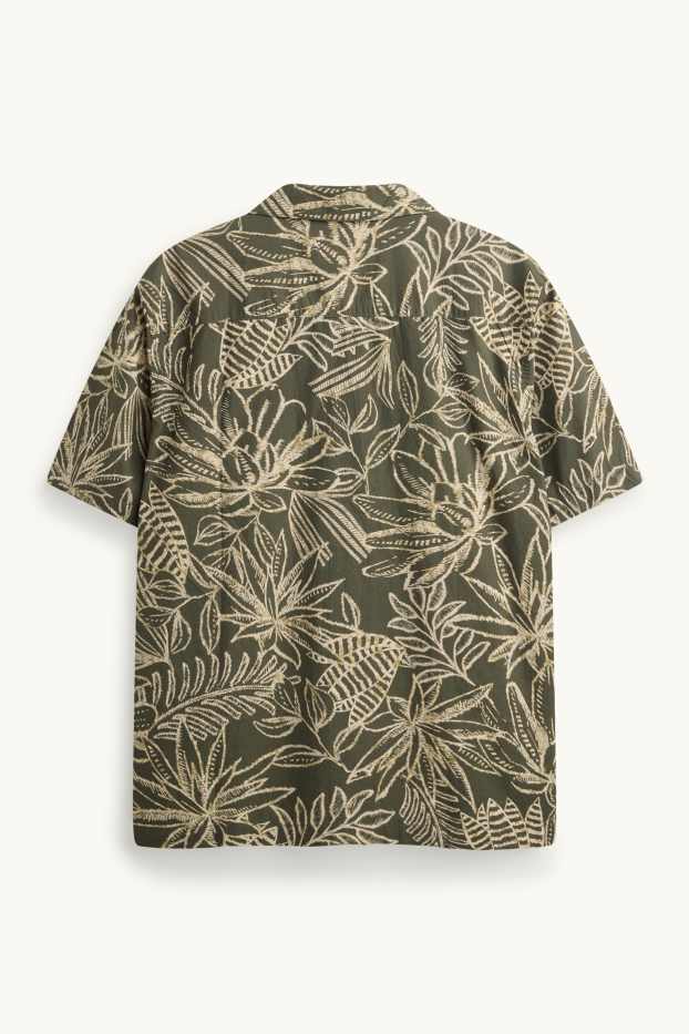 Herren - Hemd - Regular Fit - Reverskragen - gemustert - grün