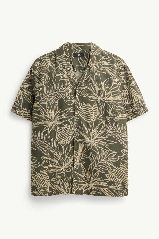 Herren - Hemd - Regular Fit - Reverskragen - gemustert - grün