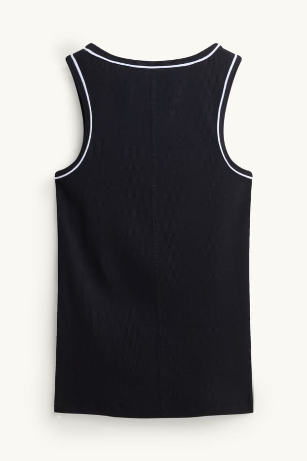 Damen - Top - gerippt - schwarz